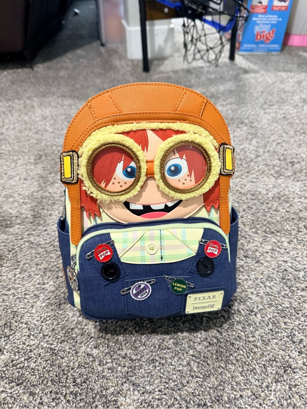 Loungefly Up Ellie Aviator Mini Backpack - Orange, Navy, Yellow